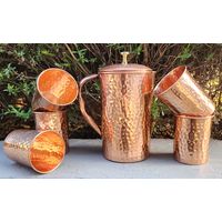 Just Copper Dimple Copper Jug and Cup Set